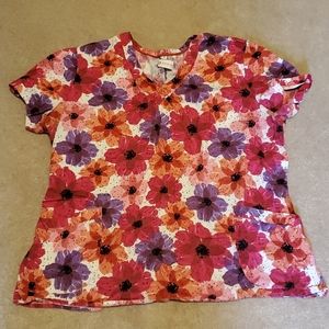 White Cross scrub top